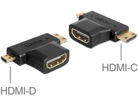 DeLOCK 65446 cambiador de género para cable HDMI-C / HDMI-D HDMI-A Negro
