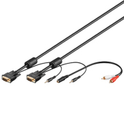 Goobay SVGA Audio Cable - 3m câble VGA VGA (D-Sub) Noir