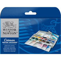 Winsor & Newton 0390373 peinture à l'eau Bleu, Marron, Vert, Orange, Rouge, Blanc, Jaune Palette 12 pièce(s)