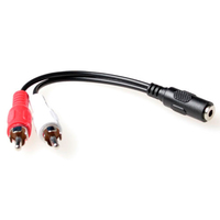 ACT AK2027 cable de audio 0,15 m 2 x RCA 3,5mm Negro