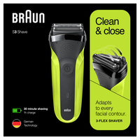 Braun Series 3 81702940 rasoir pour homme Rasoir à grille Tondeuse Noir, Vert