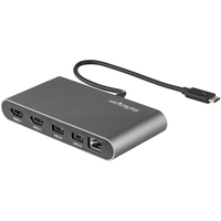 StarTech.com Thunderbolt 3 Mini Dock - Portable Dual Monitor Docking Station w/HDMI 4K 60Hz, 2x USB-A Hub (3.0/2.0), GbE - 11in/28cm Cable - TB3 Multiport Adapter - Mac/Windows