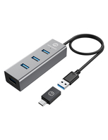 GRAUGEAR G-HUB4-AC hálózati csatlakozó USB 3.2 Gen 1 (3.1 Gen 1) Type-A 5000 Mbit/s Alumínium, Fekete
