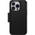 OtterBox Strada Case for iPhone 14 Pro, Shockproof, Drop proof, Premium Leather Protective Folio with Two Card Holders, 3x Tested to Military Standard, Black