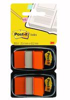 Zakładki indeksujące POST-IT® (680-O2EU), PP, 25x43mm, 2x50 kart., pomarańczowy