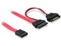 DELOCK SATA-Kabel Slim 13pin -> SATA 7pin +SATA 15pin 0.50m