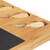 Relaxdays Käsebrett Set, Bambus Käseplatte unterteilt, 3 Käsemesser, Schieferplatte, HxBxT: 3 x 40 x 30 cm, natur