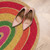Relaxdays Fußmatte Kokos, halbrund, 40x60 cm, Türvorleger Regenbogen, innen & außen, rutschfest, wetterfest, mehrfarbig