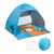 Relaxdays Strandmuschel Pop up, UV Schutz 50, mit Heringen & Tragetasche, HxBxT: 110 x 140 x 145 cm, 2 Personen, blau