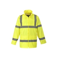 Portwest H440 Yellow Hi-Viz Mesh Lined Rain Jacket - Size SMALL