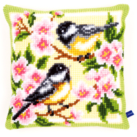 Cross Stitch Kit: Cushion: Birds and Blossoms