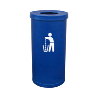 Popular Litter Bin - 70 Litre - Black - Dark Blue - Add Logo