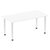 Impulse 1600mm Straight Table White Top Chrome Post Leg I003594