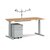Elev8 Mono straight sit-stand desk 1600mm - silver frame and oak top with matchi