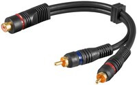 Audio-Video-Kabel 0,2 m , 1 x Cinchkupplung > 2 x Cinchstecker