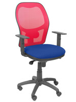 Silla Operativa de oficina Jorquera malla roja asiento bali azul