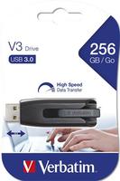 Pendrive, 256GB, USB 3.2, 80/25 MB/s, VERBATIM "V3", fekete-szürke