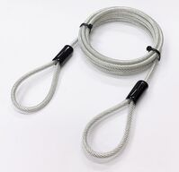2 Loop Locking Wire ø4.5mm, 2m Color: Black, Material: Steel Kabelschlösser
