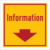 Fahnenschild - Information, Rot/Gelb, 15 x 15 cm, Kunststoff, Schlagzäh, Seton