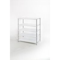 Wide span shelf unit with sheet steel shelves