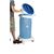 Pedal operated waste sack stand with castors