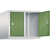 Altillo CLASSIC, 2 compartimentos, anchura de compartimento 300 mm, gris luminoso / verde reseda.