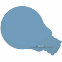 Symbol-Tafel Skinshape Glühbirne lackiert 75x115cm RAL 5024 pastellblau