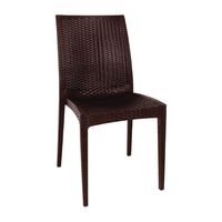 Bolero PP Rattan Bistro Side Chairs Made of Polypropylene Stackable Pack of 4
