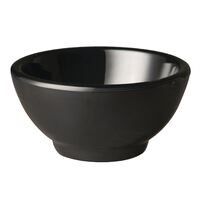 APS Pure Melamine Round Bowl in Black with Straight Outer Edges - 65x130mm