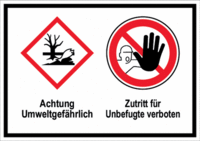 Sicherheitszeichen-Schild - Zutritt für Unbefugte verboten, Rot/Schwarz, Weiß