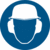 Sicherheitskennzeichnung - Gehör- und Kopfschutz benutzen, Blau, 20 cm, Seton