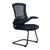 High back mesh cantilever chair with folding arms and black frame, black