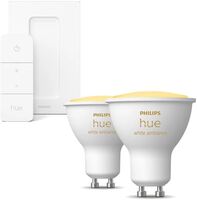 Philips Hue White Ambiance LED fényforrás GU10 4.3W 2db/cs + Philips Hue Dimmer Switch EU/UK v2 (PHL23026set)