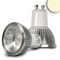 LED Strahler COB, GU10, 5.5W 2700K 320lm 282cd 70°, dimmbar, Aluminium gebürstet
