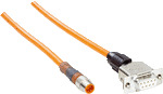 Accessories Plug connectors and cables, Plug connectors and cables, Female connector, D-Sub, 9-pin, straight, 2 m, PVC, For connecting the configuration connection to the serial...