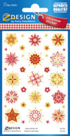 Weihnachtssticker, Folie, Sterne, mehrfarbig, 35 Aufkleber