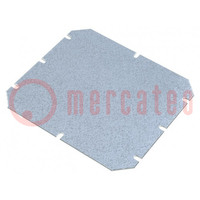 Mounting plate; zinc-plated steel; W: 155mm; L: 140mm; Thk: 1.5mm