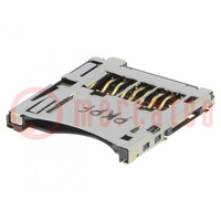 Connector: for cards; microSD; inverse,push-push; SMT