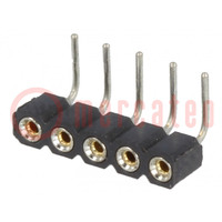 Connector: pin strips; socket; female; PIN: 5; turned contacts