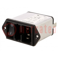 Connector: AC supply; socket; male; 4A; 250VAC; IEC 60320; 1.5mH