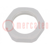 Moer; M20; polyamide; Thk: 6mm; Sleutel: 27mm; grijs; -40÷100°C