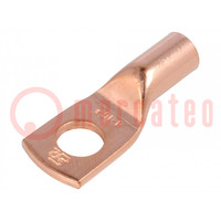 Tip: ring tube; M8; 16mm2; crimped; for cable; L: 27.5mm; copper