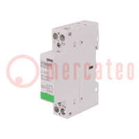 Contactor: 2-pole installation; 32A; 230VAC; NC + NO