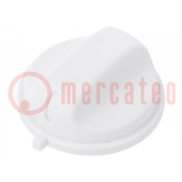 Knob; THERMO 80; white; Ø: 20mm; Flange dia: 22mm