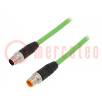 Connection lead; 2m; plug; 30VAC; 2A; -25÷80°C; IP67; 30VDC