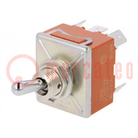 Switch: toggle; Pos: 2; 3PST; ON-OFF; 15A/250VAC; 15A/30VDC