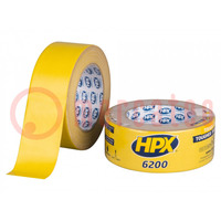 Tape: duct; W: 48mm; L: 25m; Thk: 0.3mm; yellow; natural rubber; 12%