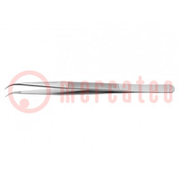 Tweezers; 150mm; Blades: narrow,curved; Blade tip shape: flat