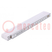 Folding ruler; L: 2m; white; measure