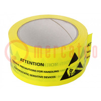 Packing tapes; ESD; L: 66m; W: 50mm; Features: antistatic; PVC